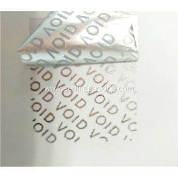 Widely used matte silver label VOID printing material